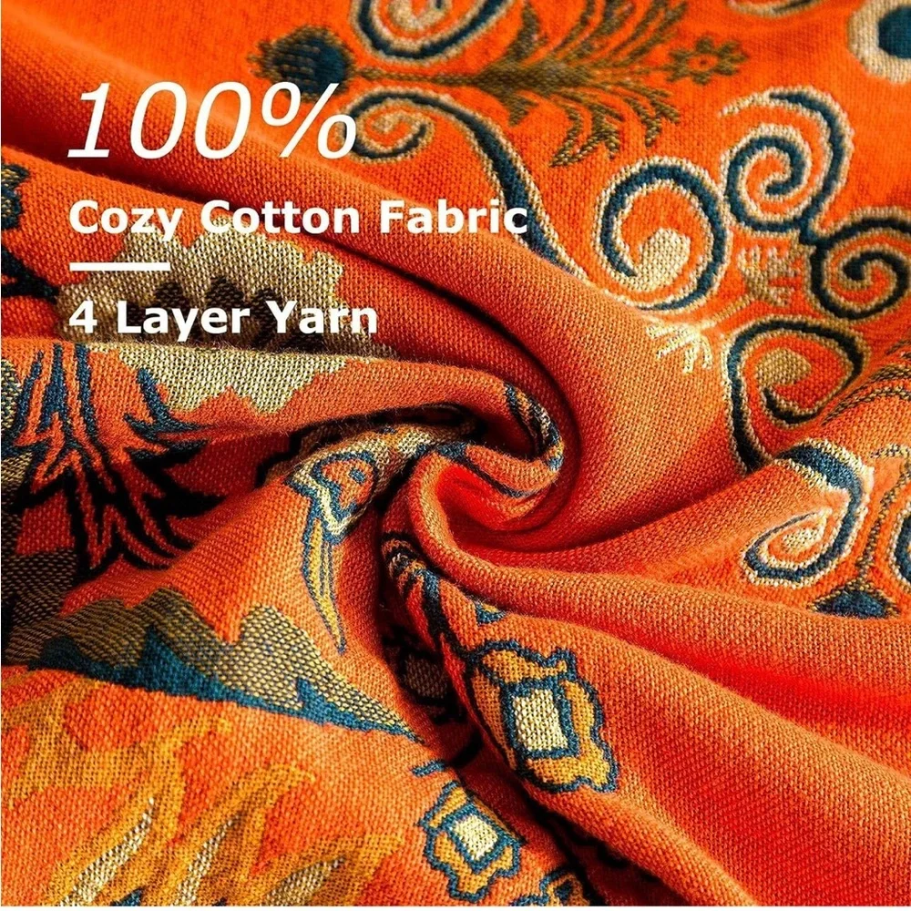 100% Cotton Ultra-Soft Throw Blanket – Rustic Quilt for Bed or Couch